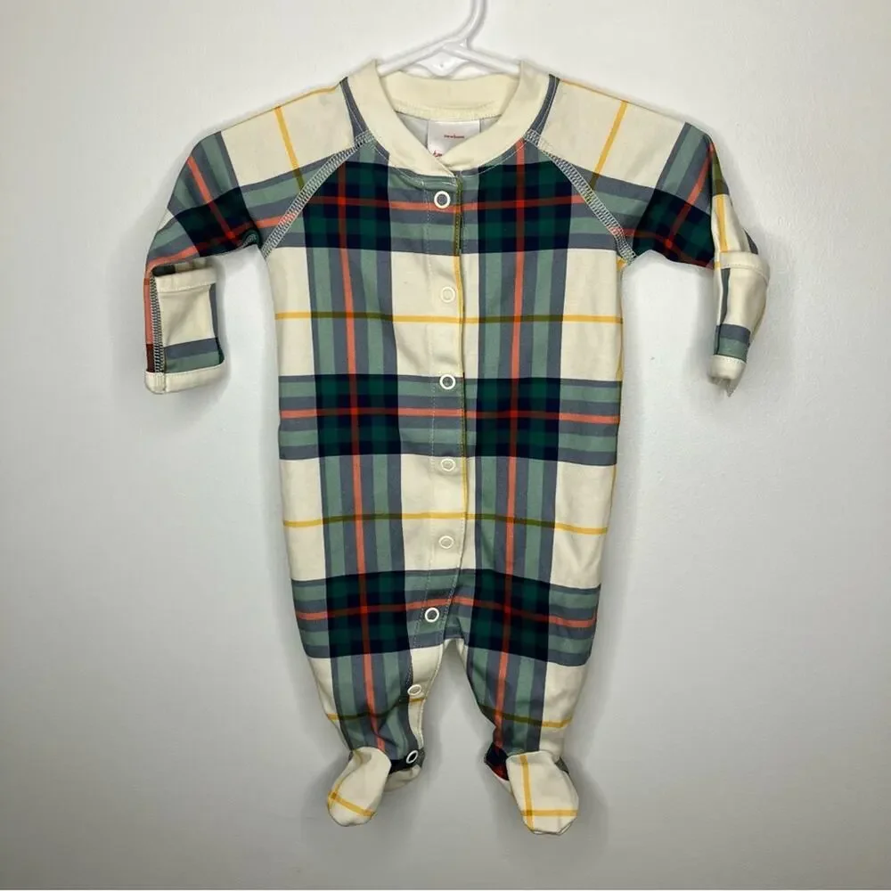 NWOT HANNA ANDERSSON Baby Footed Sleeper Pima Cotton Holiday Plaid Newborn